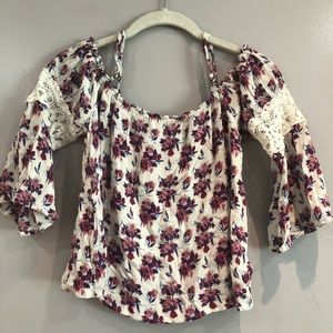 FOREVER 21 floral off the shoulder top